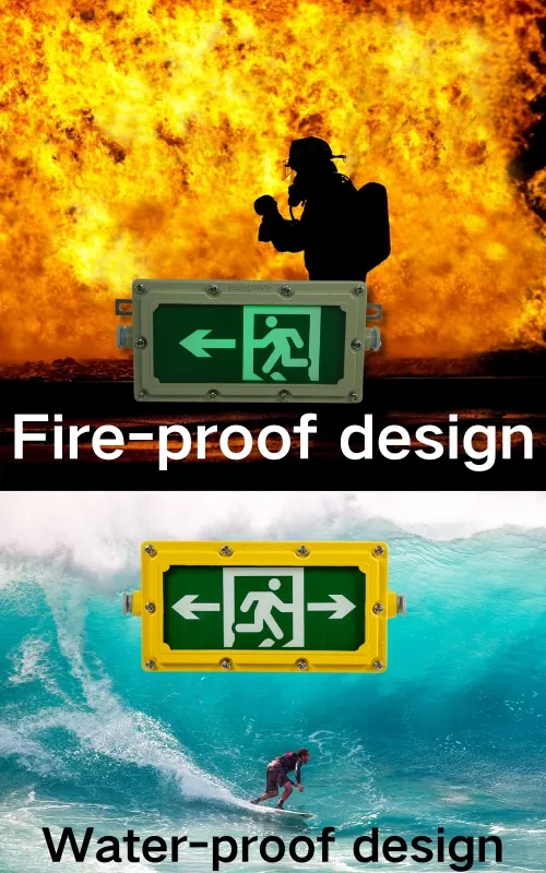 Signe de sortie d'évacuation d'urgence à LED résistant à l'explosion 4