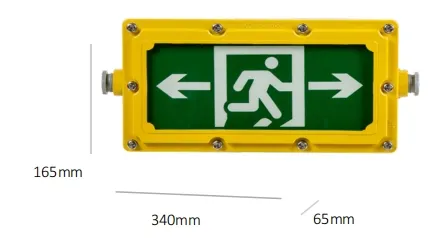 Signe de sortie d'urgence LED monté sur le mur Lumière Ni-CD 4W IP65 Fer à l'épreuve des explosions Hôpital Aéroport panique 13