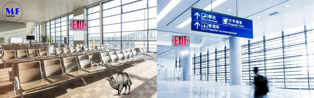 Panneau de sortie de secours à LED rechargeable pour centres commerciaux, supermarchés, aéroports, bureaux, usines 1