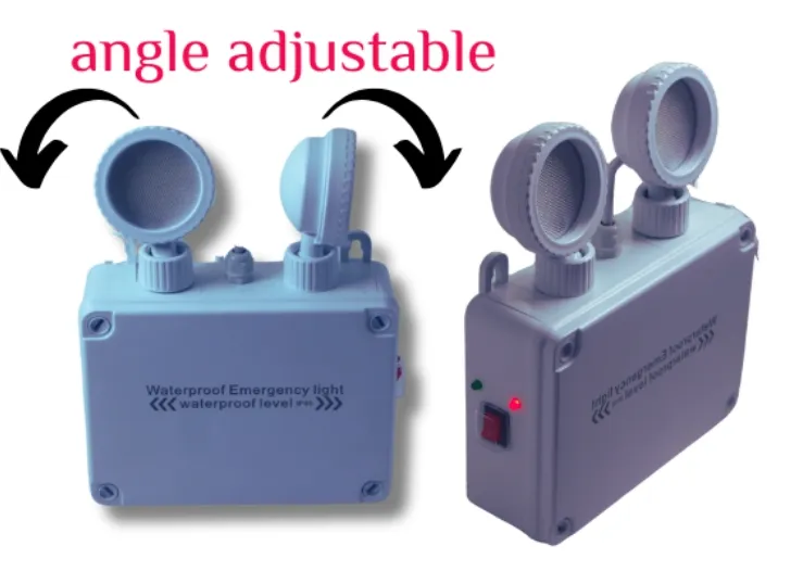 Lumière de secours d'évacuation LED blanche à batterie au lithium, doubles têtes, IP65, étanche, antidéflagrante, école, hôpital, métro, supermarché, entrepôt, aéroport 3