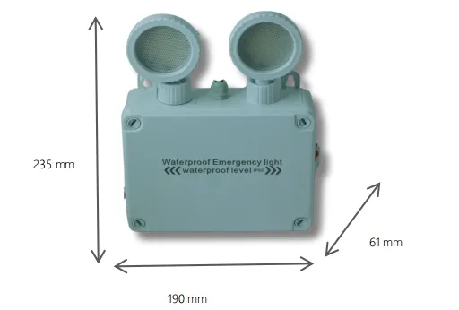 Lumière de secours d'évacuation LED blanche à batterie au lithium, doubles têtes, IP65, étanche, antidéflagrante, école, hôpital, métro, supermarché, entrepôt, aéroport 2