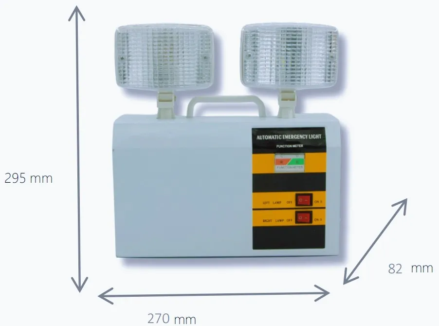 Lumière d'urgence anti-panique LED pour sortie de secours, conception mobile pour zones publiques, double tête, argenté, gare, école 1