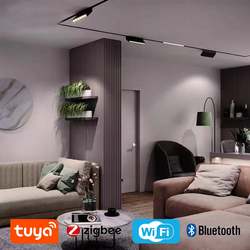 LED Magnétique Lumière Linière 20W 30W 4000K 6000K Dali Dim Sensor intelligent étanche en plastique Plafond de l'hôtel Cantine Café magasin de tissus 3