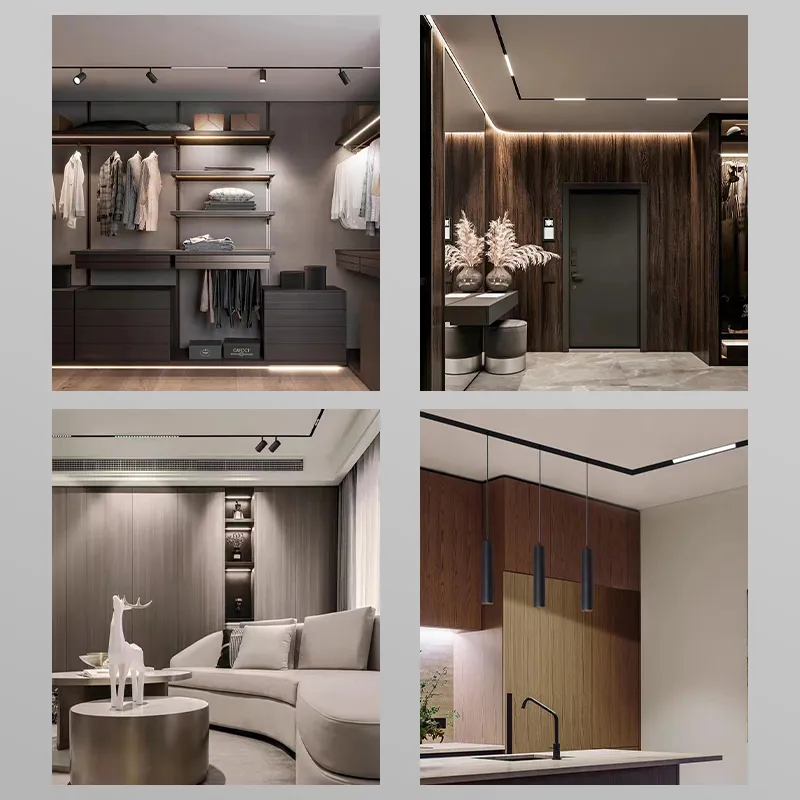LED Magnétique Lumière Linière 20W 30W 4000K 6000K Dali Dim Sensor intelligent étanche en plastique Plafond de l'hôtel Cantine Café magasin de tissus 4