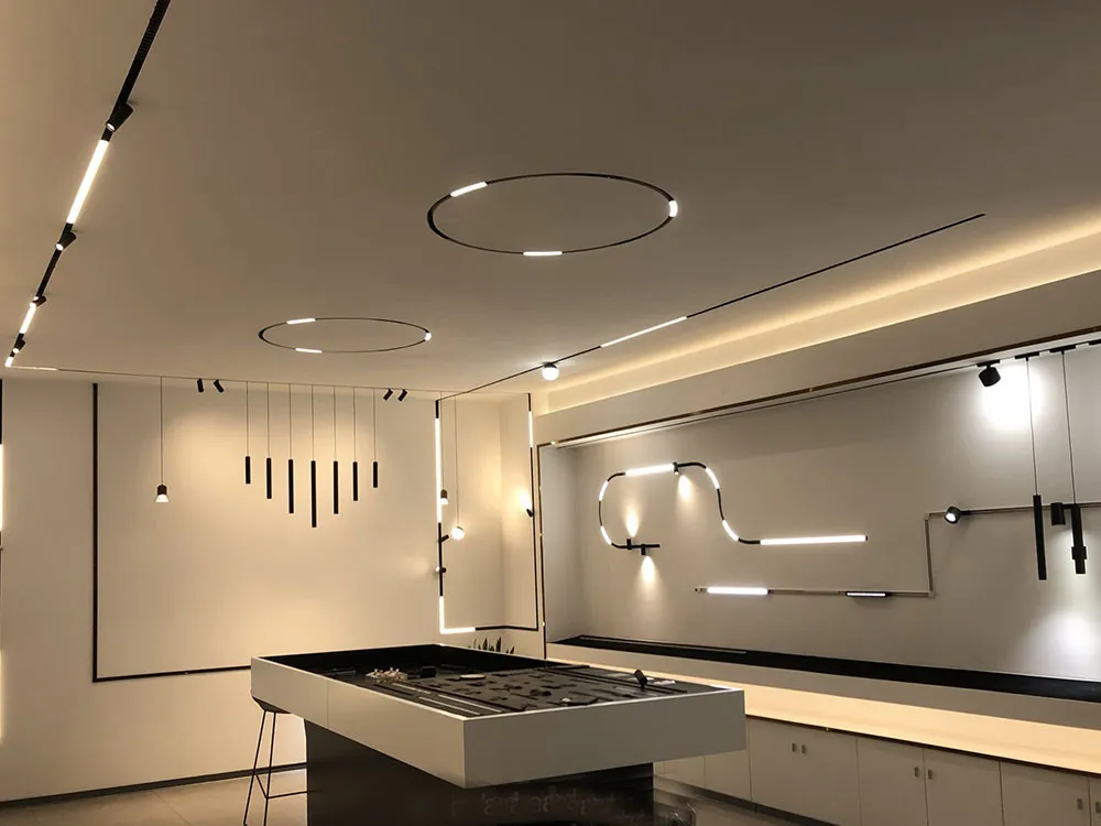 Lumière linéaire magnétique LED mince et fine en aluminium et plastique, forme en L, 30W, magasin, cantine, magasin de boissons, librairie, magasin de vêtements 2