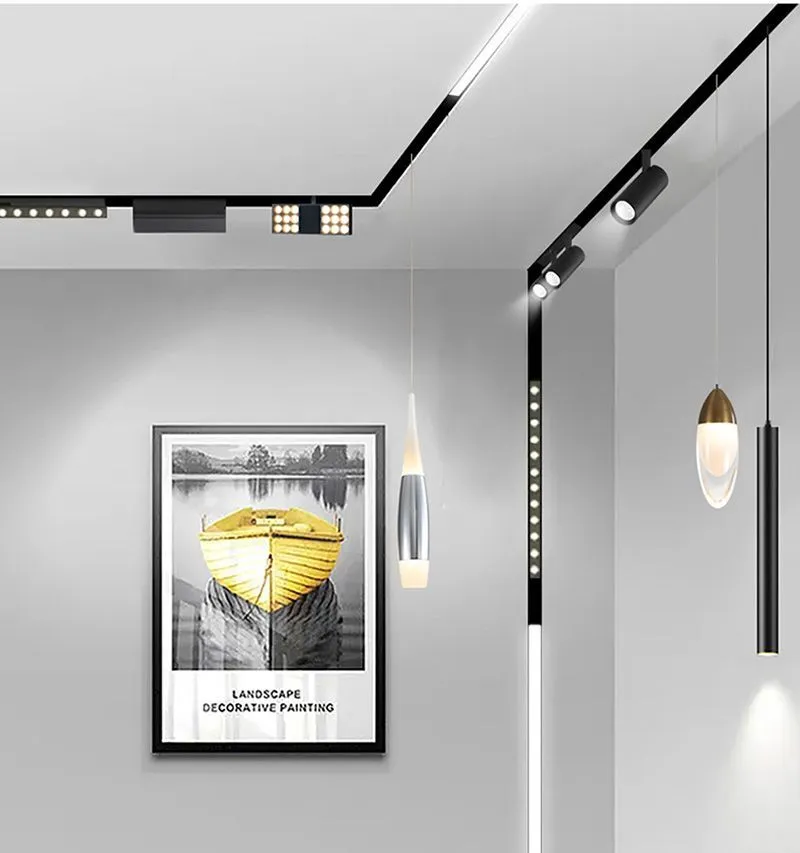 Lumière linéaire magnétique LED mince et fine en aluminium et plastique, forme en L, 30W, magasin, cantine, magasin de boissons, librairie, magasin de vêtements 8