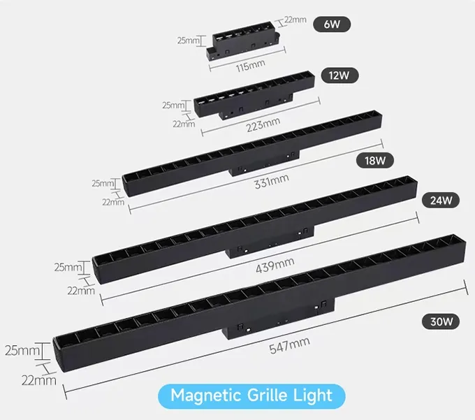 LED Track Lumière linéaire Ra 90+ Détail en plastique Industriel Noir Blanc Supermarché Magnétique Atelier en forme magasin 2