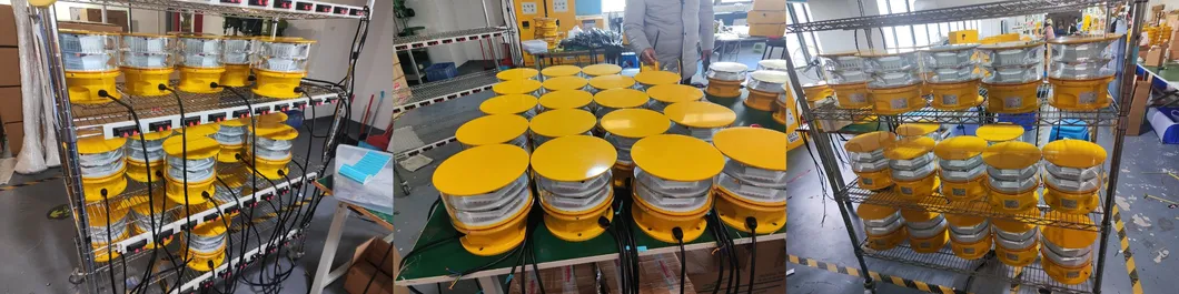 Lumière d'obstruction à l'aviation LED Photocell Die-Casting IP66Télécommunication Plateforme offshore à gaz jaune 6