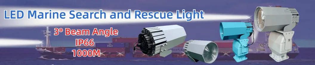 LED Spot Search Light 200W 300W IP66 Anti-corrosion en acier imperméable à l'eau 1000m 3000m Navires de mer Navires de mer Navires de recherche et de sauvetage à distance 2