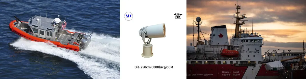 LED Spot Search Light 200W 300W IP66 Anti-corrosion en acier imperméable à l'eau 1000m 3000m Navires de mer Navires de mer Navires de recherche et de sauvetage à distance 17
