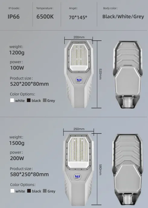 Lampadaire solaire de jardin LED en aluminium étanche 200W IP65 IK08 Compact pour parc, sentier, trottoirs, autoroutes 10