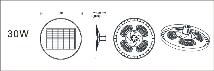 LED Solar Garden Street Wall Light Waterproof IP65 Ik08 Integrated Viaducts Road Path Motion Highway 4