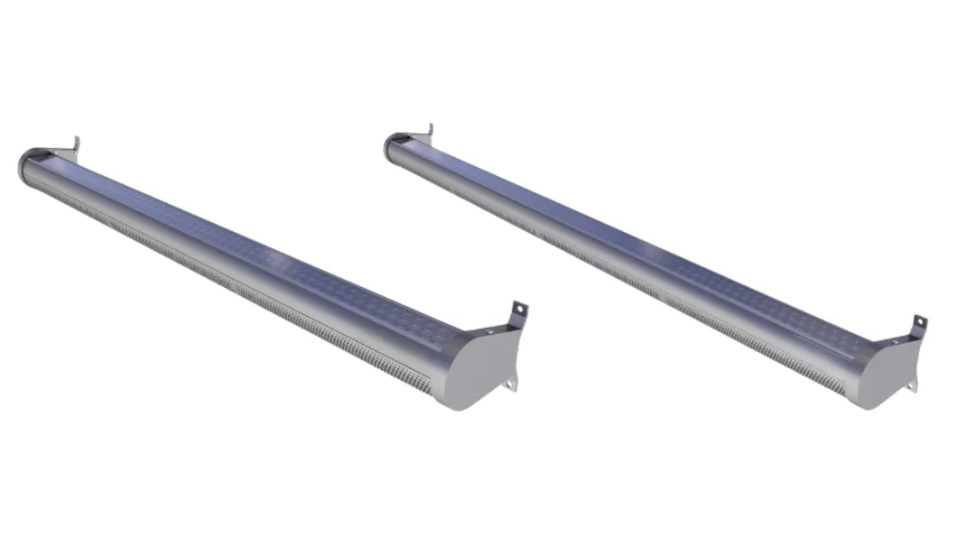 Lampadaire LED de jardin en aluminium. Poteau étanche, installation rapide, argenté, pour pont, cour, route, mur 0
