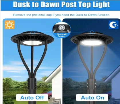 Lumière de jardin LED réglable anti-humidité IP65 150W imperméable à l'eau 140lm/W Noir Fairy Lawn Cour Post Top 0