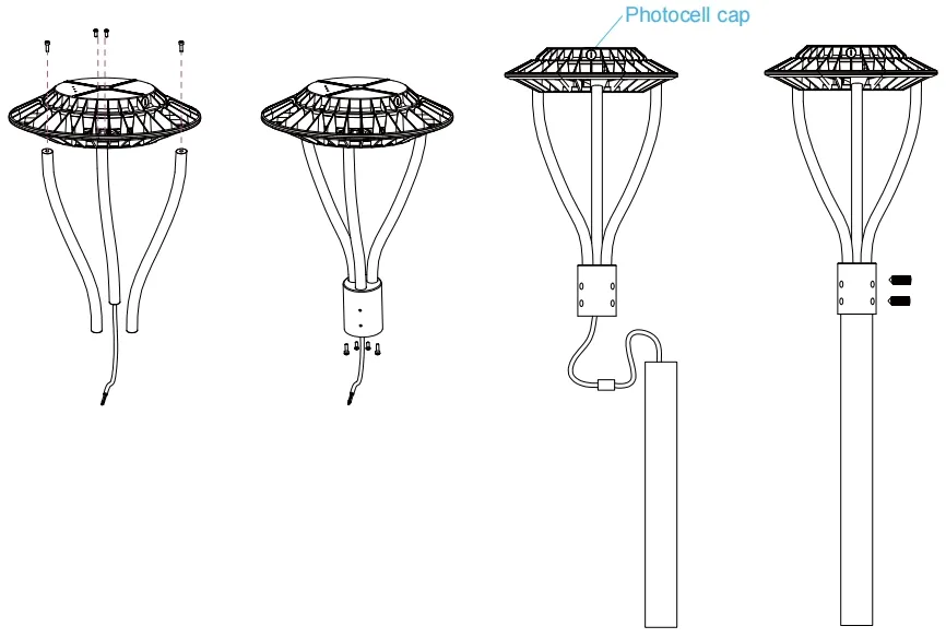 Lumière de jardin LED réglable anti-humidité IP65 150W imperméable à l'eau 140lm/W Noir Fairy Lawn Cour Post Top 9