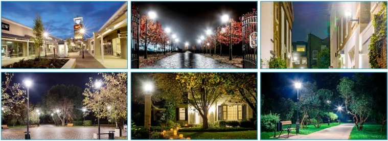 Lampe de jardin LED réglable anti-choc IP65 48/64/80W Étanche 130lm/W Lanterne Noir et Blanc Pelouse 8