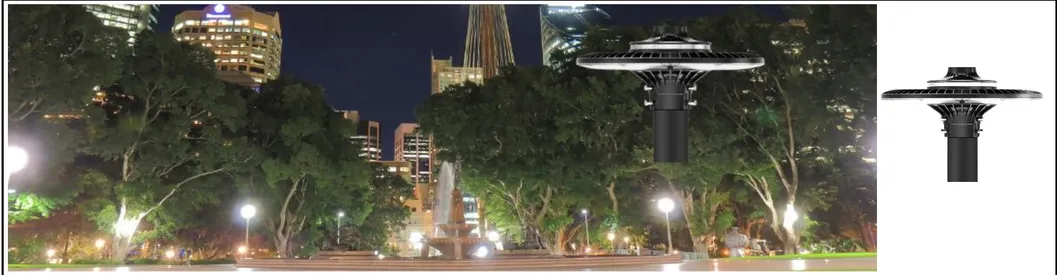 Lampadaire de jardin LED à économie d'énergie, éclairage de zone, 140lm/W, Smart-Tuning 200W pour aire de repos d'autoroute, complexe sportif, promenade au bord de l'eau 0