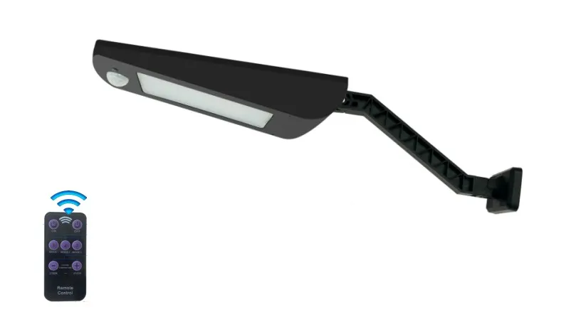 Applique murale solaire LED moderne, nouvelle, intelligente, simple, batterie au lithium, monocristallin, noir, solaire, IP66, étanche, moulé sous pression 1