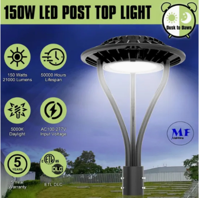 LED Garden Light Ajustable Anti-Moisture IP65 150W Waterproof 140lm/W Black Fairy Lawn Courtyard  Post Top
