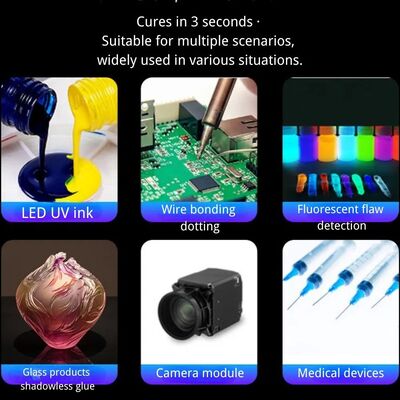 Factory Price 395nm Wavelength Focused 3000W UV LED Curing Light with Adjustable Stand for Acrylic Glass & Shadowless Glue Precision Bonding