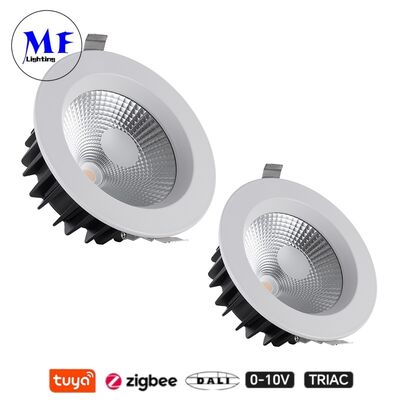 7W 100lm/W LED Spot Down Light CCT Adjustable CRI90 Triac /0-10V/Dali-2/Tuya Zigbee Dimmable Beam Angle 60° Recessed Anti-Glare COB for Commercial and Recidential Places