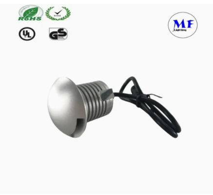 Applique LED de marche argentée 3W 12V IP65 pour sentier, allée, carrés, pavé, jardin