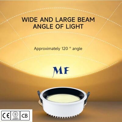 L'éclairage LED à basse lumière rond reculé à 120 degrés large rayon 160lm/W IP44 Ik07 50W 60W 70W 80W 100W Dali Dim DT6 DT8 Tuya Zigbee