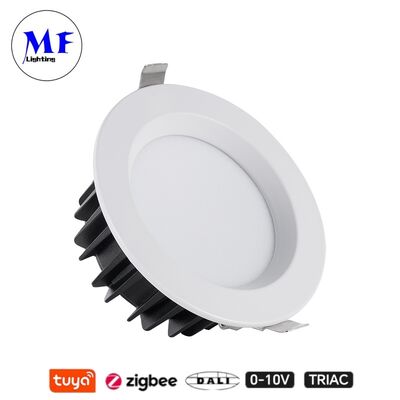 Spot LED 15W 100lm/W CCT réglable CRI90 Triac /0-10V/Dali-2/Tuya Zigbee Dimmable Angle de faisceau 60° Encastré Anti-éblouissement SMD pour Lieux Commerciaux et Résidentiels