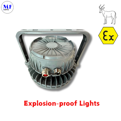 Lampe LED antidéflagrante IP66 IK08 Atex Highbay 140LM/W IP66 IK08 50W 100W 150W 200W 300W 400W avec lentille en verre trempé pour zone dangereuse pétrolière, gazière, chimique et minière