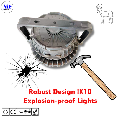 ATEX LED Highbay Luminaire Antidéflagrant UFO Zone 1 Zone 2 Gradation 200W 300W 400W IP66 IK10 Acier Centrales Électriques Alcool Pétrole Gaz Industriel Difficile