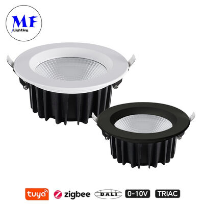 Prix de l'usine IP40 CCT réglable Triac Dali Tuya Dimmable Smart Zigbee 35W 50W COB LED Spot Recessed Down Light pour la cuisine