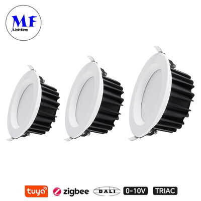 Prix de l'usine IP40 Anti-Glare Triac Dali Tuya Dimmable Smart Zigbee 7W 15W SMD LED Recessed Spot Down Light pour la cuisine espaces commerciaux de détail industriel
