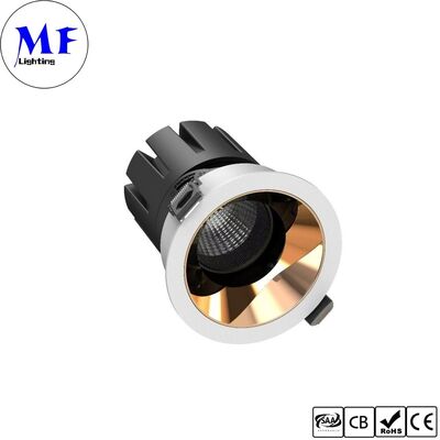 15W LED Downlight CRI90 100lm/W UGR<3 ETL Driver 110Vac DIP 5CCT réglable 200-240VAC Triac/0-10V/ Dali Dimmable Rétrécissement anti-éblouissement LED Spot Downlight pour les espaces commerciaux