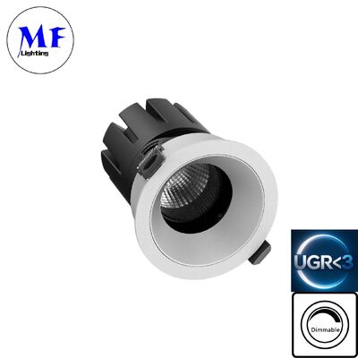 Downlight LED 7W UGR<3 Anti-éblouissement Gradable Pilote ETL DIP 5CCT Réglable 100LM/W Haut Lumens pour Salles de Bain Espaces Industriels Commerciaux de Détail